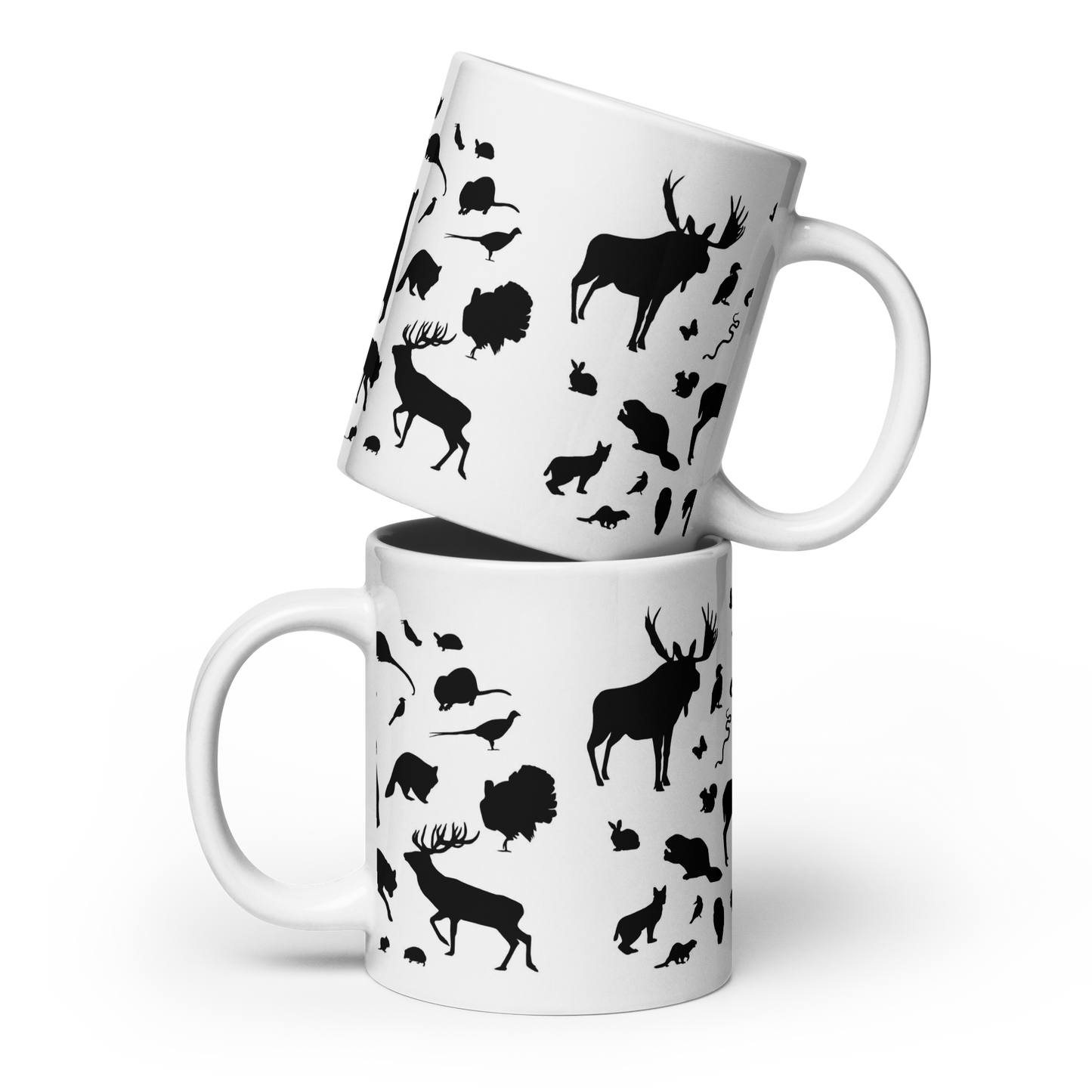 Vit Blank Mugg - Djursiluetter
