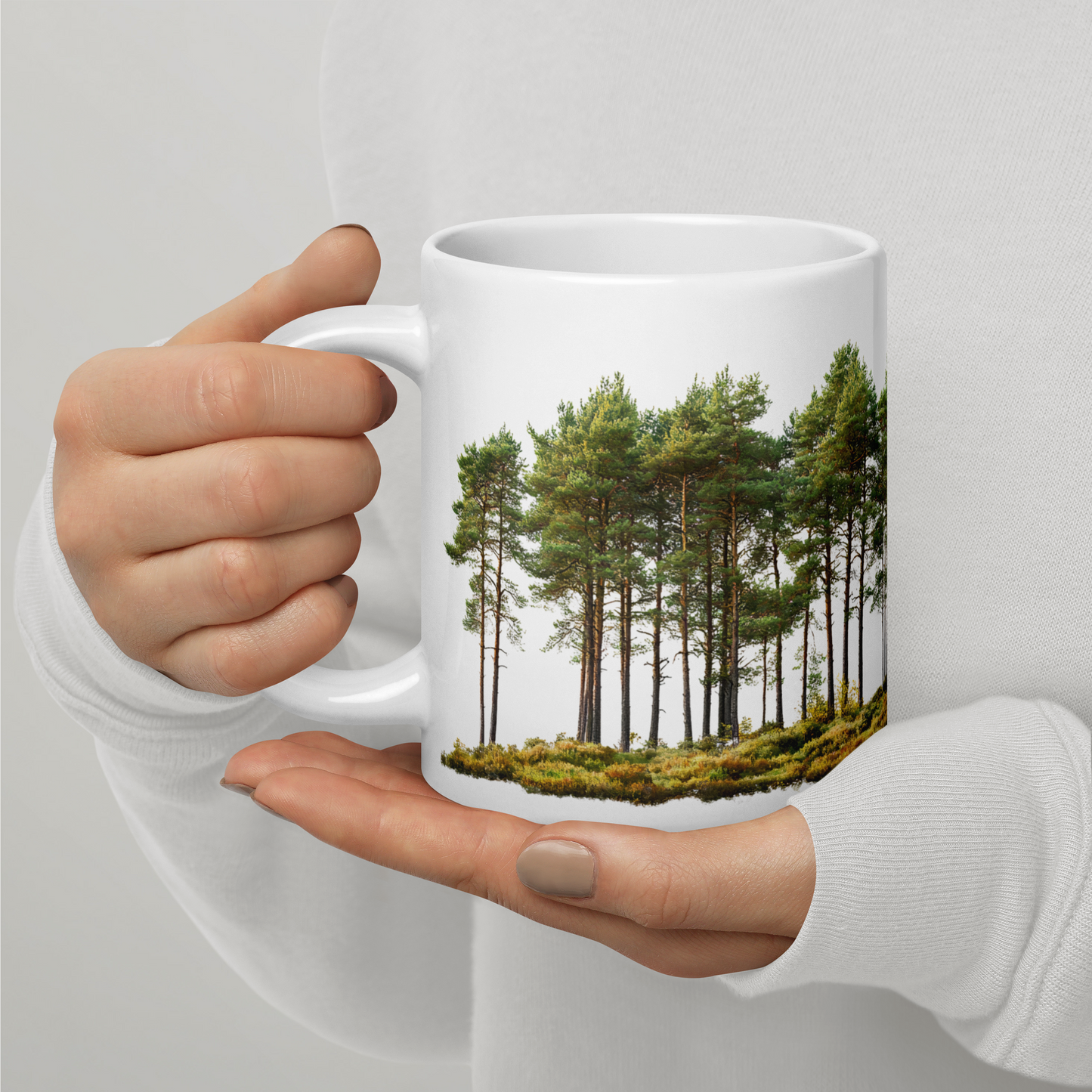 Vit Blank Mugg - Tallskog