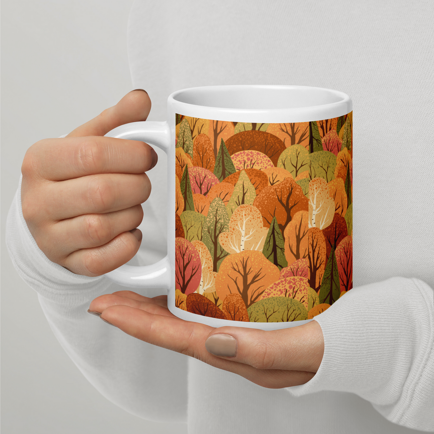 Vit Blank Mugg - Höstskog