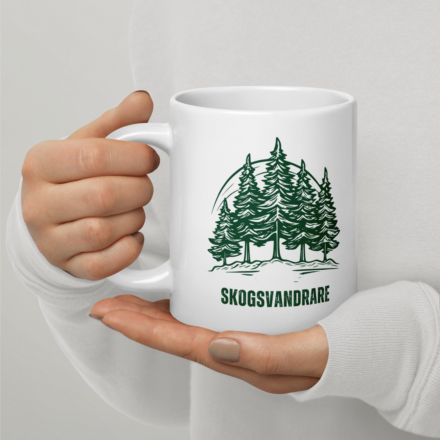 Vit Blank Mugg - Skogsvandrare