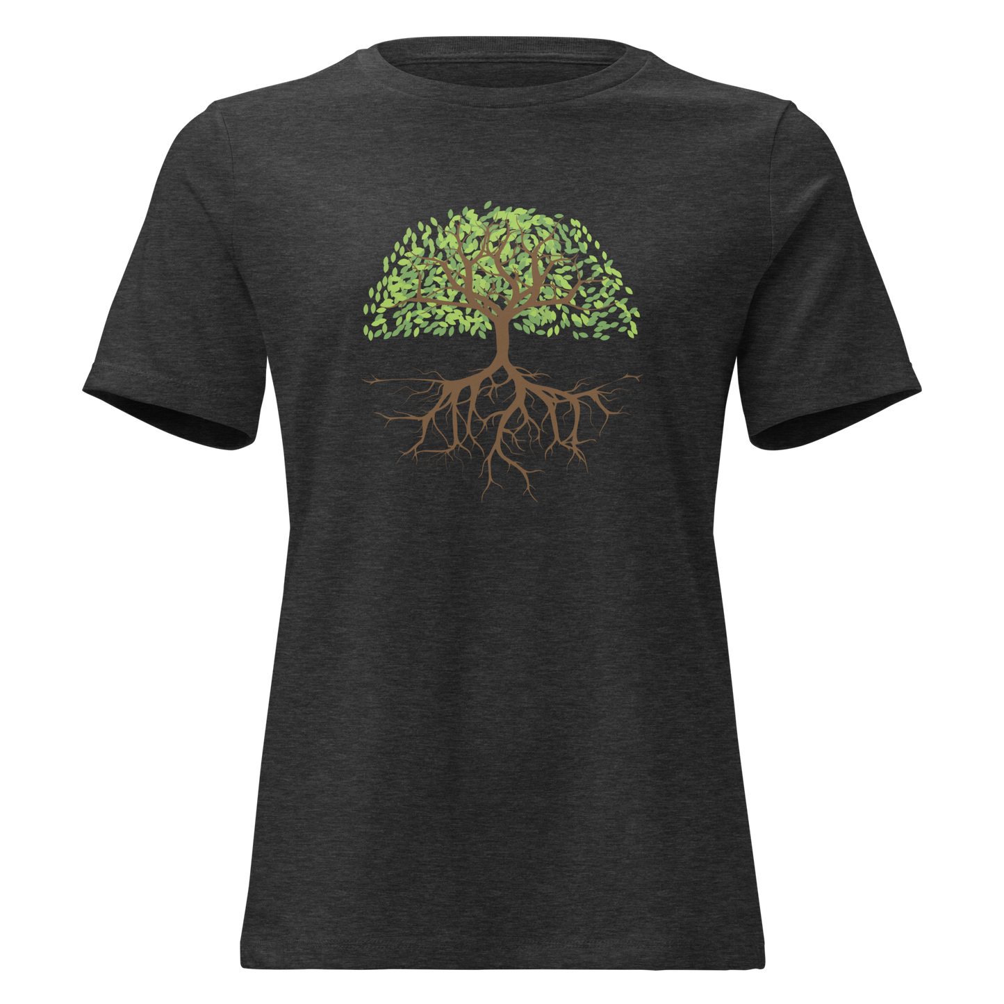 Avslappnad T-shirt för Kvinnor – Trädrötter Design