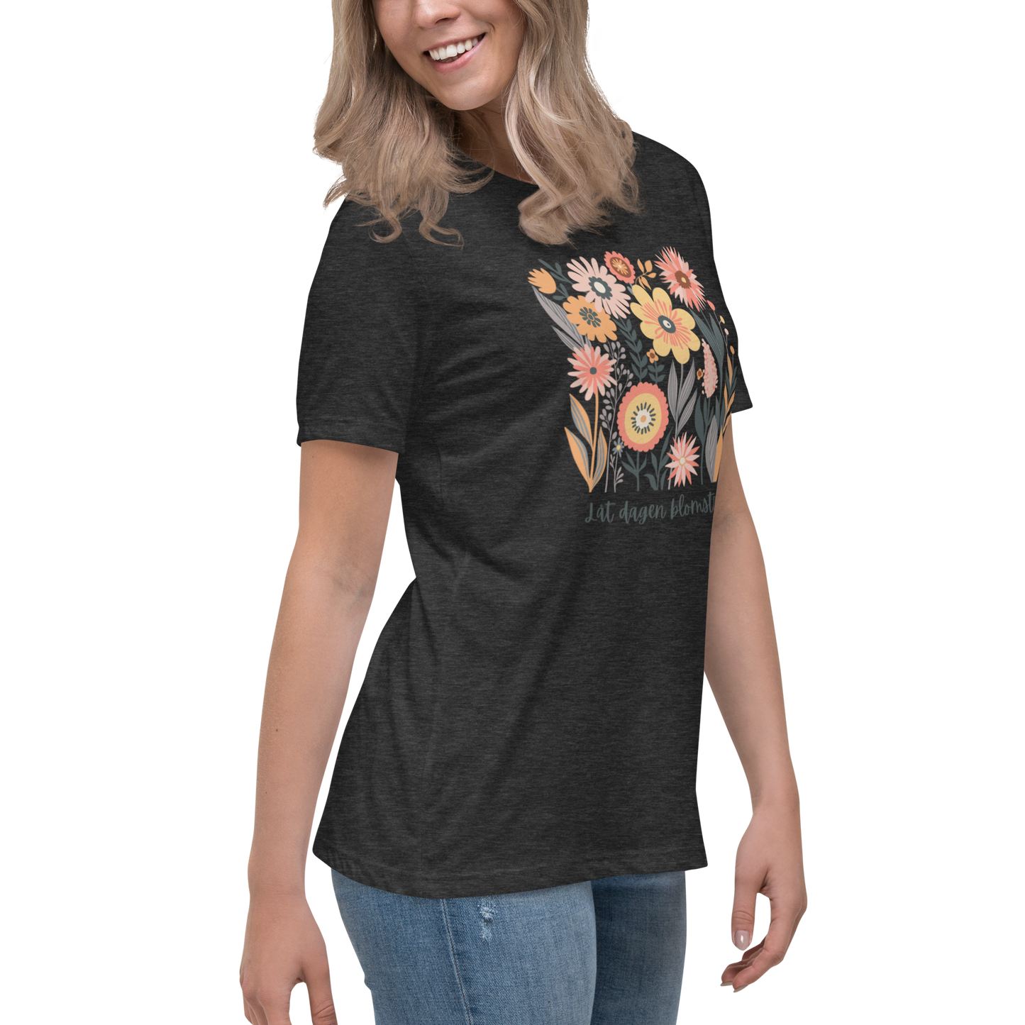 Avslappnad T-shirt för Kvinnor – Låt Dagen Blomstra