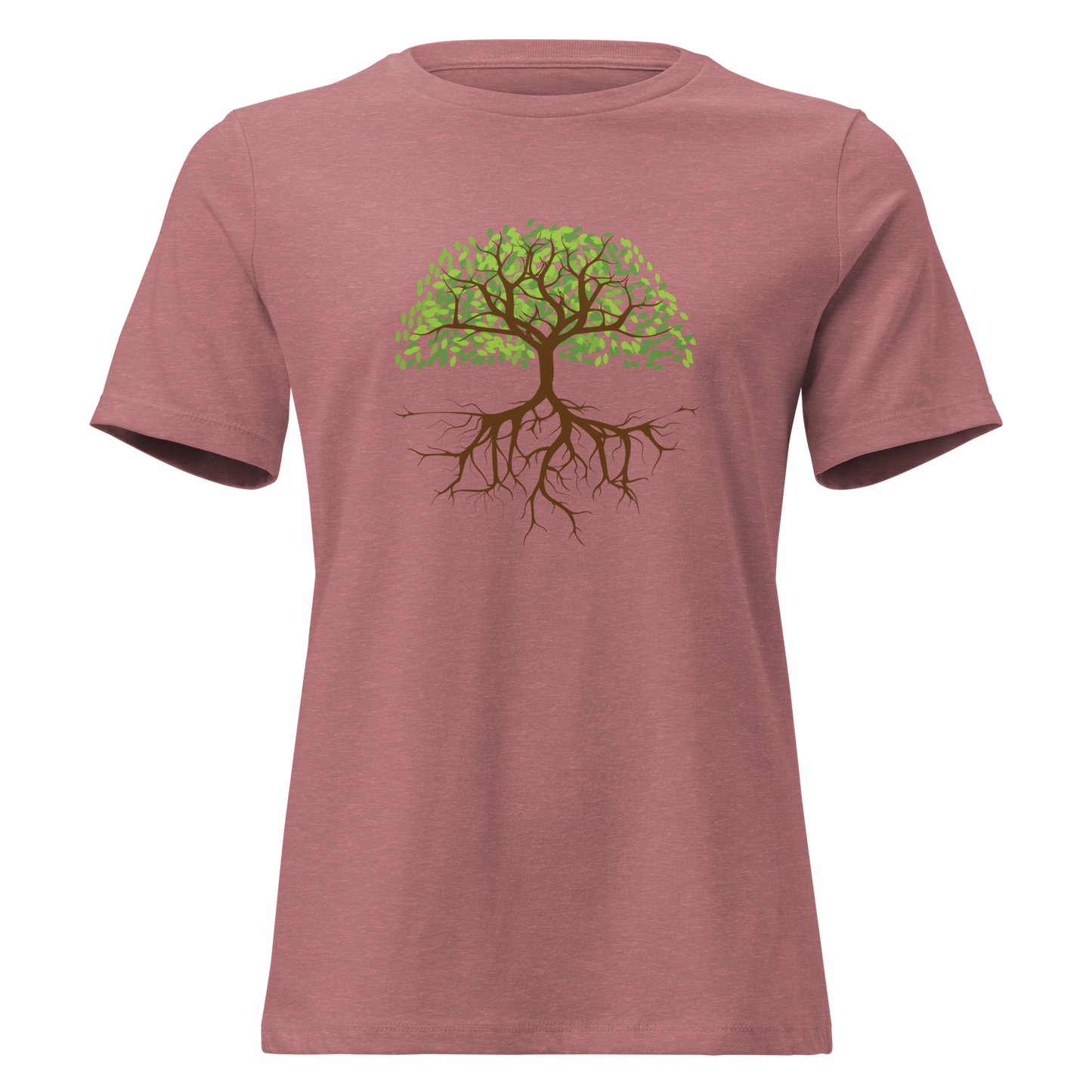 Avslappnad T-shirt för Kvinnor – Trädrötter Design