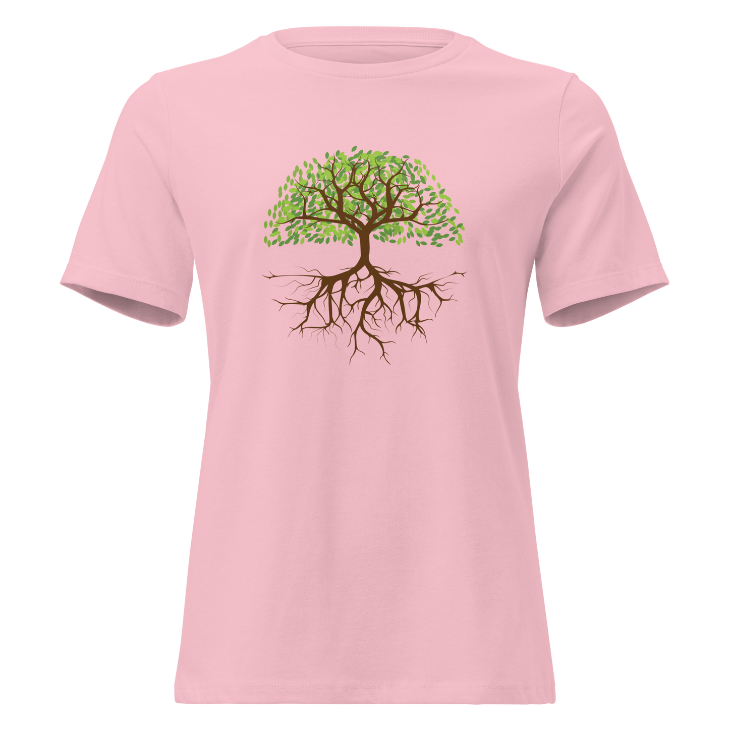Avslappnad T-shirt för Kvinnor – Trädrötter Design