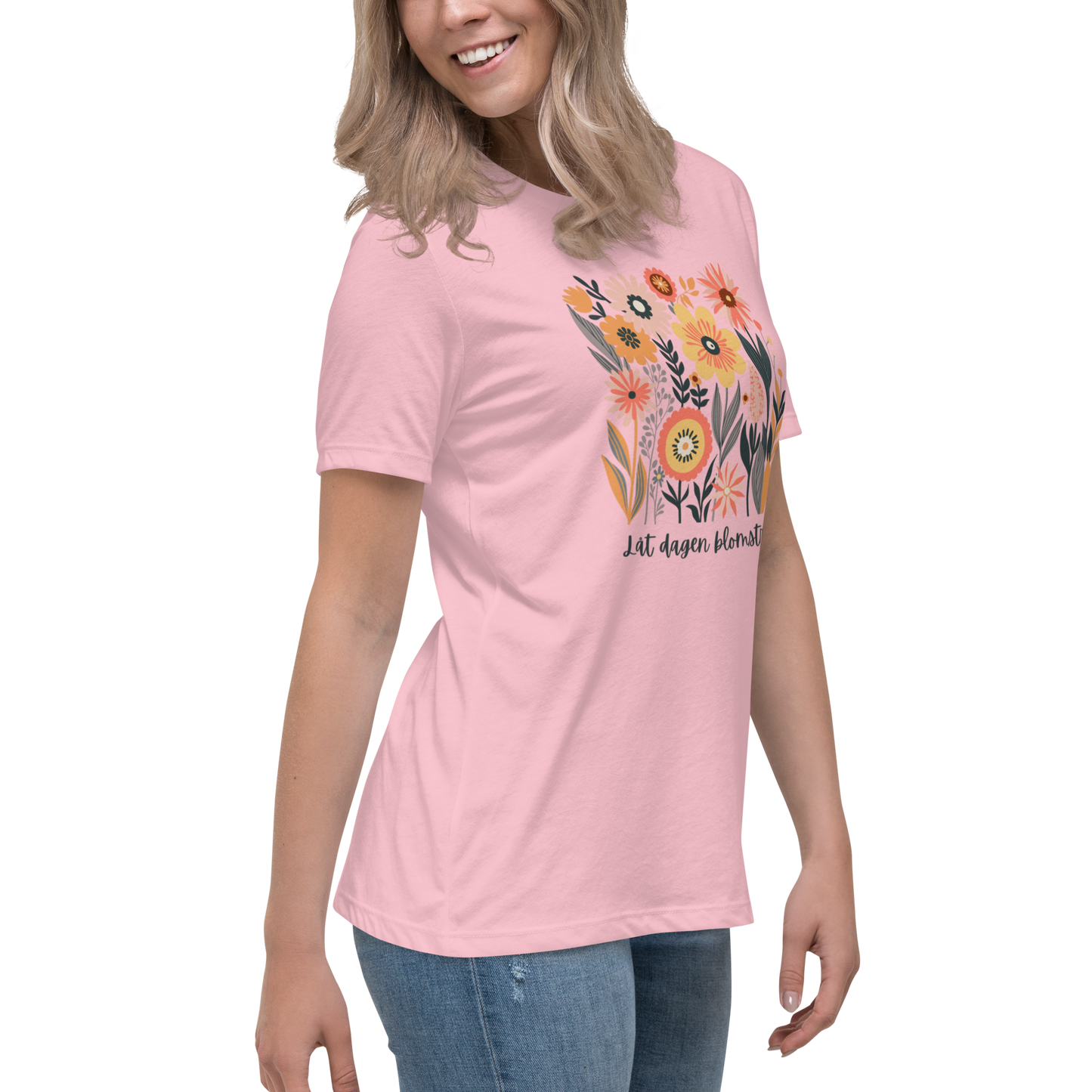 Avslappnad T-shirt för Kvinnor – Låt Dagen Blomstra